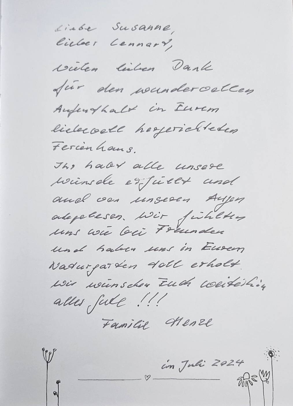 Gästebewertung Ferienhaus Pathe - Bild 4